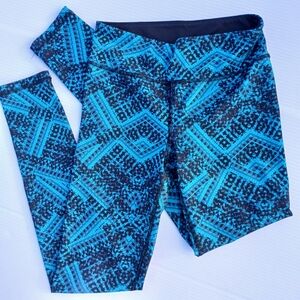Leggings womens size S Small Live Love Dream Teal Turquoise Blue Pants Casual